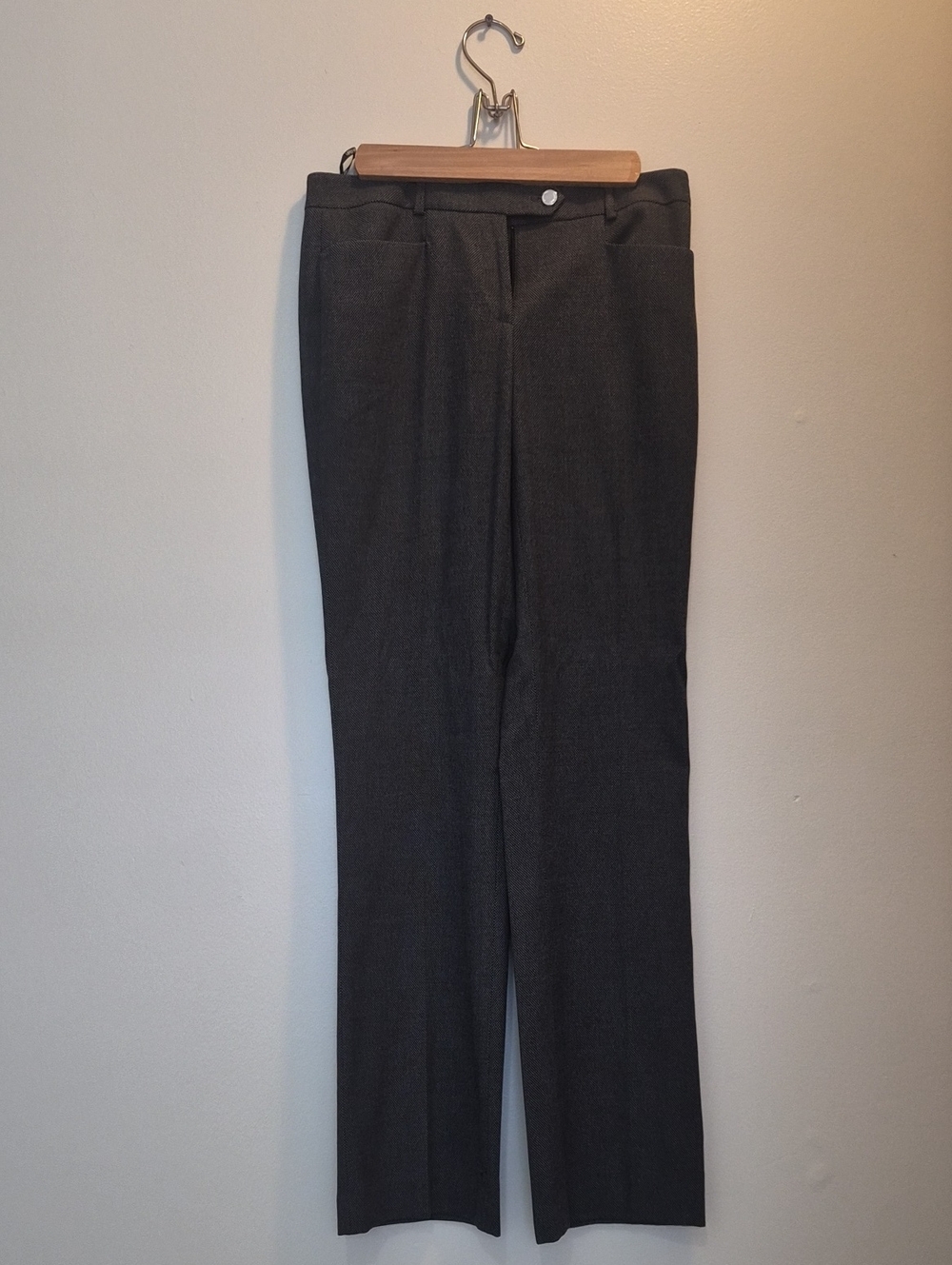 Calvin Klein Women's Dark Gray Straight-Leg Trousers